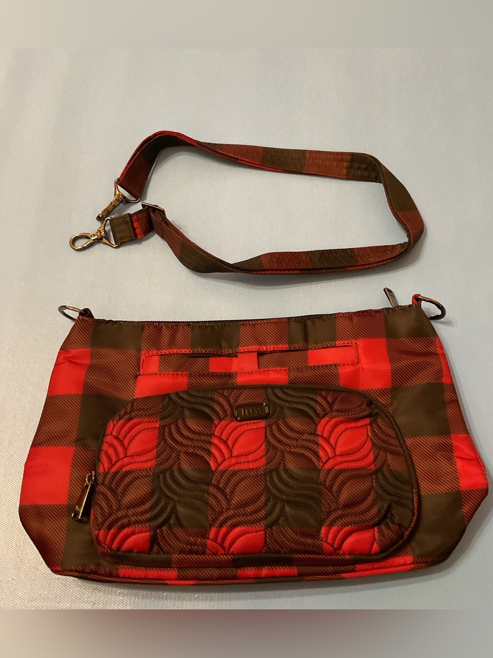 lug Samba XL Quilted Red & Black Crossbody Bag